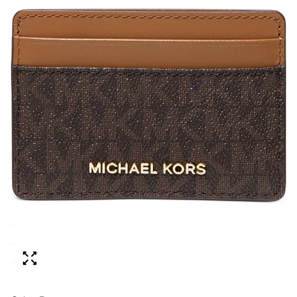 Michael Kors Tan and Brown Card Holder